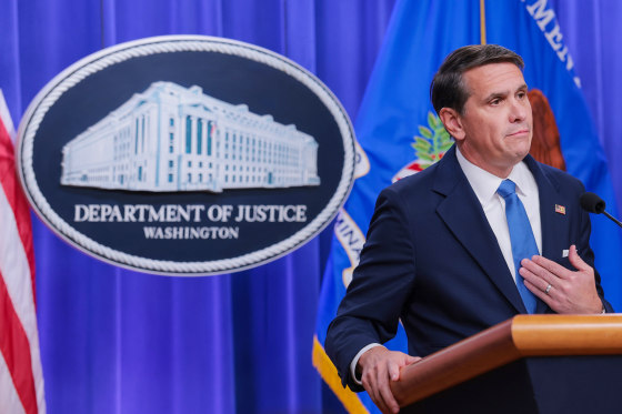 Deputy Attorney General Todd Blanche holds news conference at Justice Department