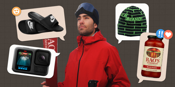 Two-time Olympic freeski medalist Alex Hall says some of his favorite products include Nike slides, a Kysen Hall beanie, the GoPro Hero13 Black and Rao’s marinara sauce.