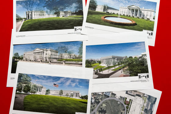 Artist renderings and diagrams of the new White House East Wing and Ballroomoom