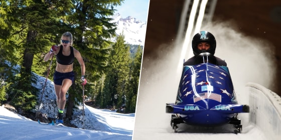 Composite image of Jessie Diggins and Frank Del Duca