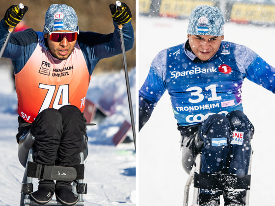 David Chávez, left, and Jonathan Arias of El Salvador were both victims of gang-related warfare at age 14 and left paralyzed from their waists down. They went on to become elite skiers in a country where most people have never seen snow.