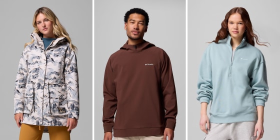 Save on reversible jackets, half zips and more from Columbia. 