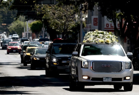The hearse of drug trafficker Nemesio "El Mencho" Oseguera leaves la Paz funeral home in Guadalajara, Jalisco state, Mexico, on March 2, 2026. 