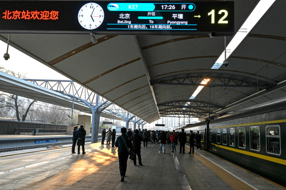 Image: CHINA-NKOREA-TRANSPORT-DIPLOMACY-POLITICS