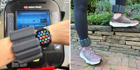 I wear them around my wrists or ankles during Pilates, yoga, barre and walking.