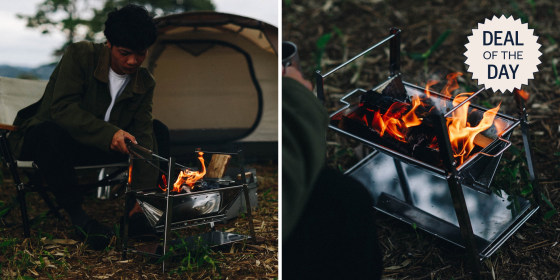 The Snow Peak Takibi Solo packs into a flat shape and weighs less than 10 pounds.
