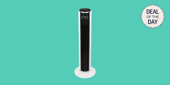 Levoit’s Tower Fan has five speed settings and oscillates 90-degrees.
