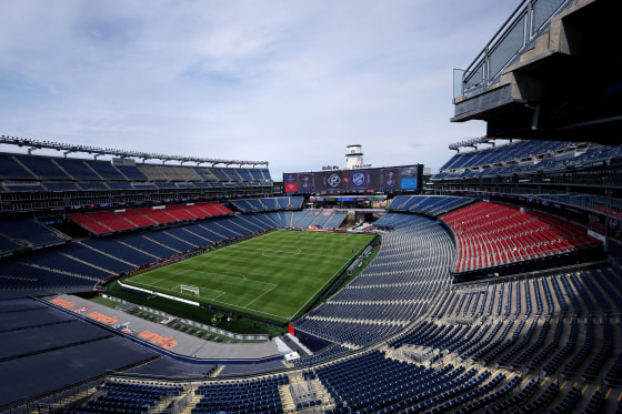 The field at Gillette Stadium prior to an MLS match on March 15, 2026 in Foxborough, Mass.