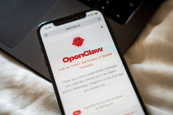 The OpenClaw website displayed on an iPhone screen