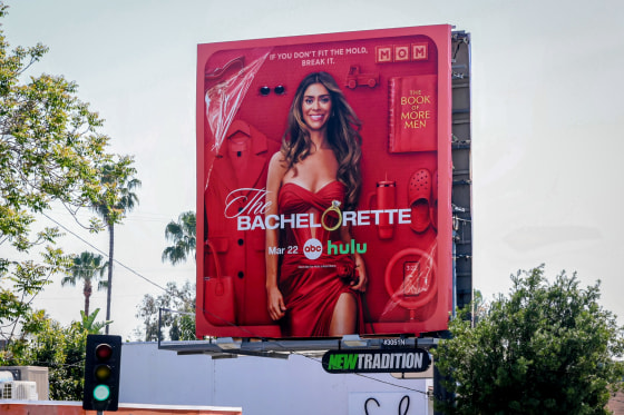A billboard of The Bachelorette season 22 billboard starring Taylor Frankie Paul.