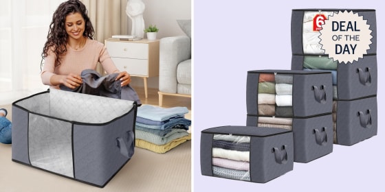 The Fab Totes storage bags are like stackable bins that fit seamlessly in a closet.