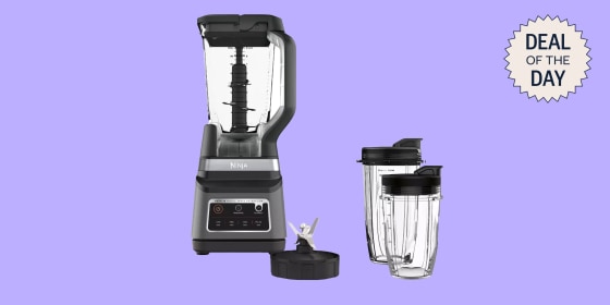 Ninja’s Professional Plus Blender Duo comes with two single serving cups and a larger pitcher.