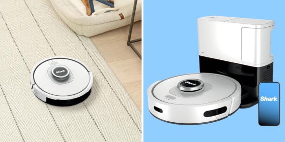 This Shark robot vacuum has a self-cleaning brush and a bagless canister that holds up to 60 days worth of dirt.