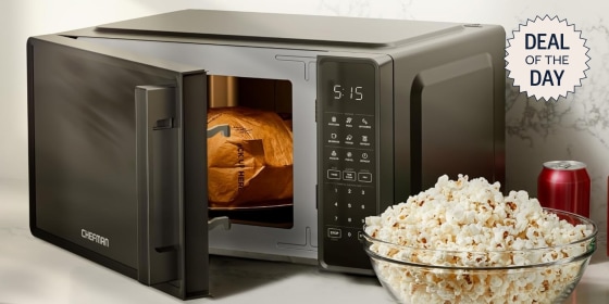 The Chefman microwave has one-touch programming and six cooking presets.
