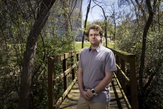 Randy Slaughter at his apartment in Bryan, Texas.