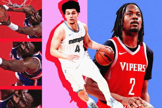 Photo illustration of Patrick Ewing, Walter Clayton Jr., and Tristen Newton