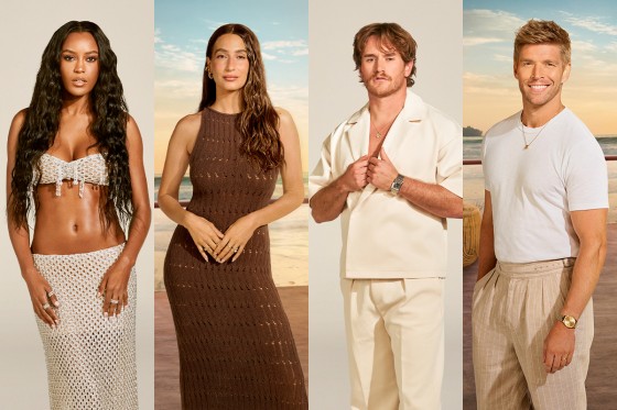 A four-way split composite image from left, Ciara Miller, Amanda Batula, West Wilson, and Kyle Cooke.