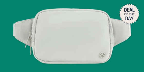 The bag is lightweight and made from water-resistant nylon.