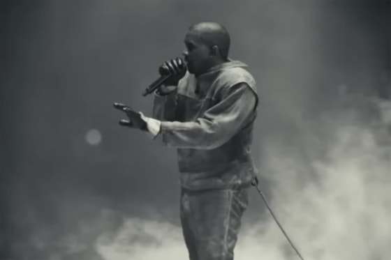 A screengrab of Kanye West's performance at SoFi stadium in April 2026.