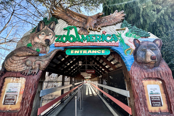 The entrance to ZooAmerica is seen outside
