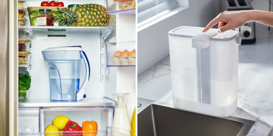 There are plenty of streamlined water filter pitchers that won’t take up too much room in your fridge.