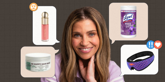 Actress, podcast host and CEO Danielle Fishel’s favorite products include a Be Free hair mask, Rare Beauty liquid blush, Lysol disinfecting wipes and Manta sleep mask.