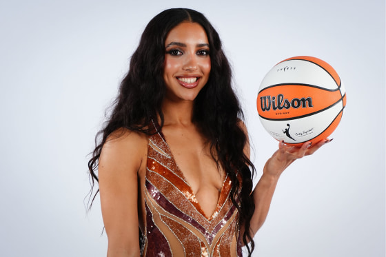 Azzi Fudd of the Dallas Wings poses at the WNBA Draft