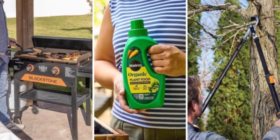 Get your outdoor space ready for summer with on-sale items like fertilizer, pruning shears and more.