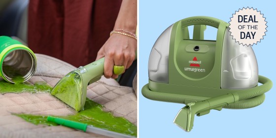 Bissell’s Little Green Cleaner cleans pet messes, hair and odors. 