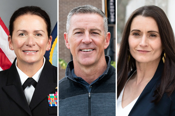 A split composite image of Nancy Lacore, left, Matt Maasdam, and Cait Conley.