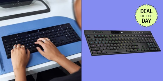 The Corsair K100 Air is a thin, wireless, full-sized gaming keyboard that’s very customizable.
