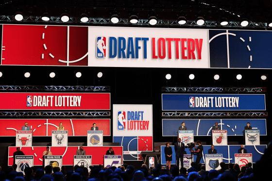 The NBA draft lottery at Navy Pier in Chicago on Sunday. 
