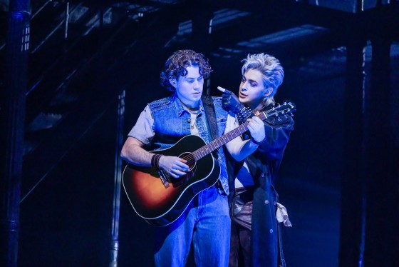 L.J. Benet, left, and Ali Louis Bourzgui perform in "The Lost Boys" in New York on March 26, 2026.