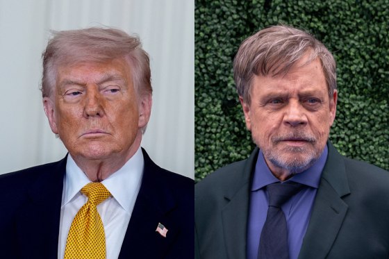A split composite of Donald Trump and Mark Hamill.