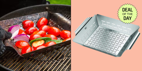 Weber’s Deluxe Grilling Basket is made from stainless steel and can be cleaned in the dishwasher.