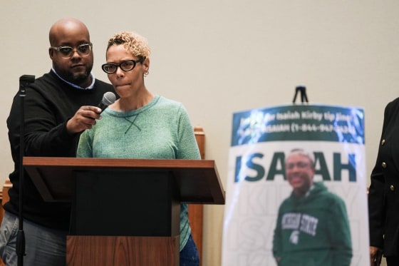 Karyn Kirby, whose son, Isaiah Kirby, was shot and killed by police in East Lansing
