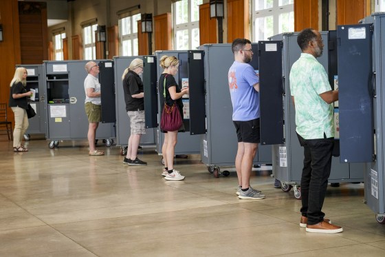 People cast their vote.