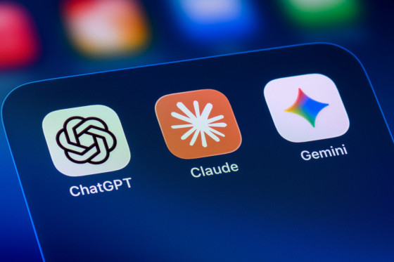AI assistant apps on a smartphone.