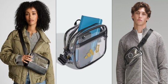 To qualify as clear, bags need to be fully transparent with nothing blocking the interior view.