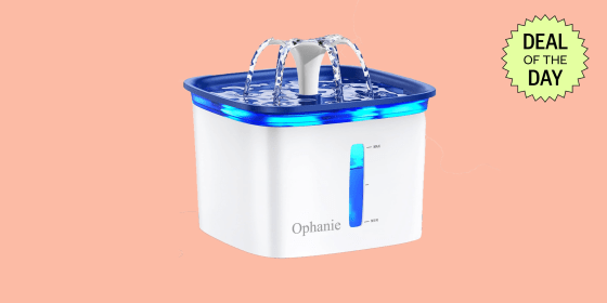 This pet water fountain has a four-stage filtration system to serve up the freshest water possible.