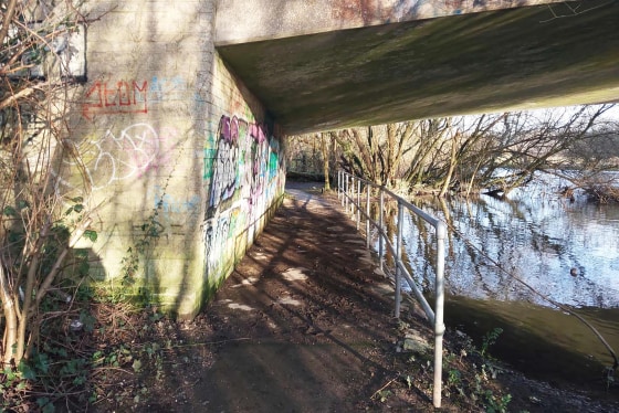 One of the victims was raped by two boys in an underpass, pictured, after arranging to meet one of them for a date in November 2024.