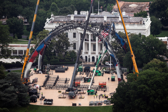 President Trump's Ongoing Construction At The White House And Repainting Of The Reflecting Pool