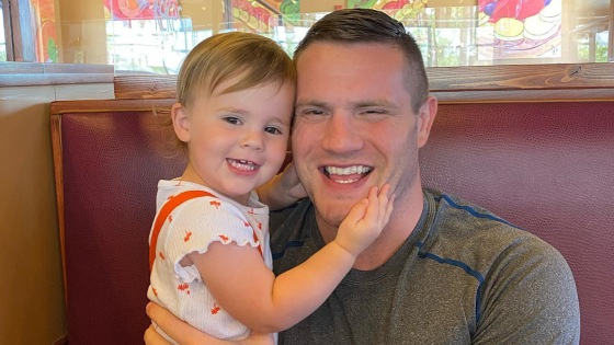 Jared Bridegan and his daughter, Bexley
