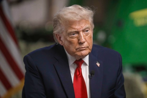 "Meet the Press" Host Kristen Welker interviews President Donald Trump on June 5, 2026 at Custer Farms in Chippewa Falls, Wisc.