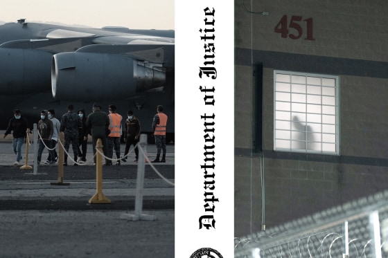 Photo collage depicting deported and detained migrants