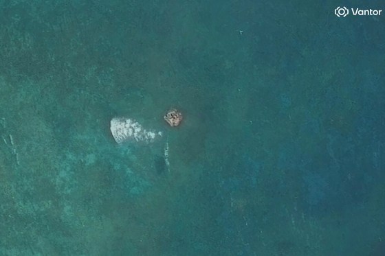 Satellite image shows opening to Scarborough Shoal