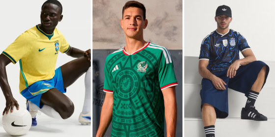 There are 48 countries in the World Cup, with at least two jersey designs per team.