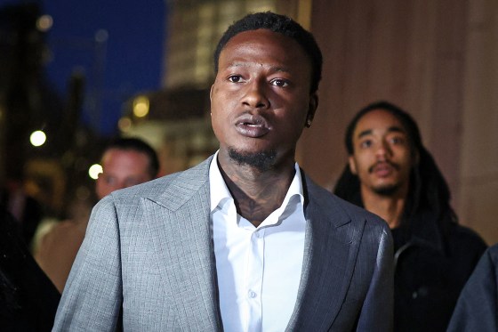 Terry Rozier leaves with his lawyers after his arraignment hearing at Brooklyn Federal Court on Dec. 8, 2025 in New York.