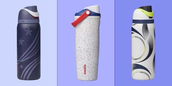 The water bottles come in four soccer-inspire prints.