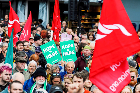 Anti-racism protest in Belfast.